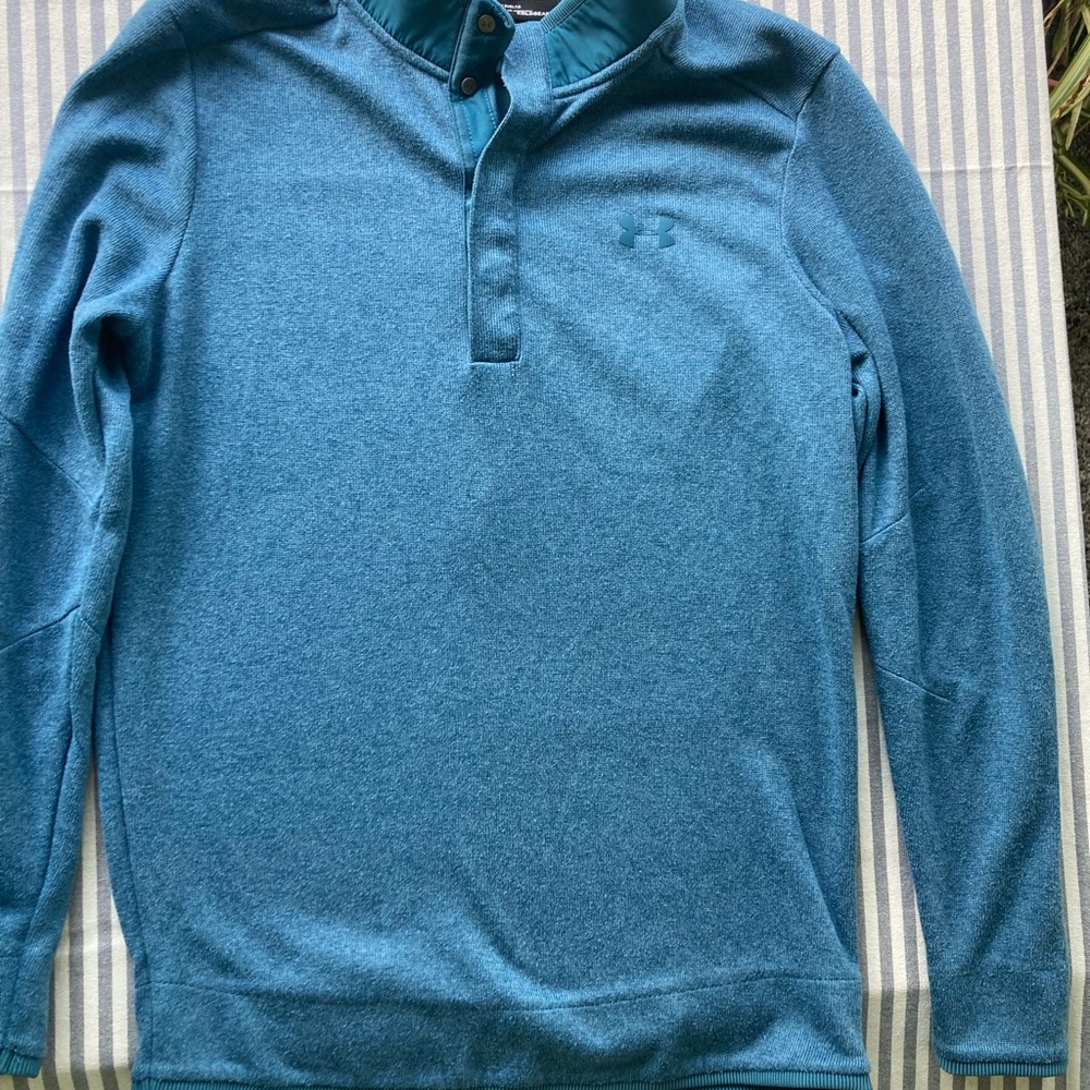 Under Armour Long Sleeve Blue Polo Shirt Men’s Size Small